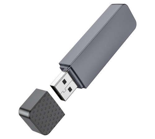Кардрідер HOCO HB45 Spirit 2-in-1 USB 2.0 card reader Metal Gray (6942007620499)