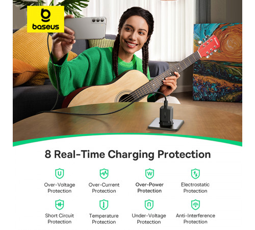 Мережевий зарядний пристрій Baseus GaN5 Fast Charger (mini) 1C 25W EU Cluster Black (P10110909113-00)