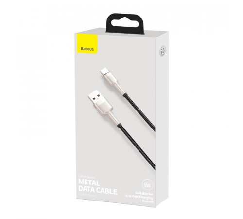 Кабель Baseus Cafule Series Metal Data Cable USB to Type-C 66W 0.25m Black (CAKF000001)