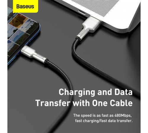 Кабель Baseus Cafule Series Metal Data Cable USB to Type-C 66W 0.25m Black (CAKF000001)