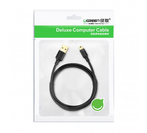 Кабель UGREEN USB 2.0 A Male to Mini 5 Pin Male Cable 3m (Black) (UGR-10386)