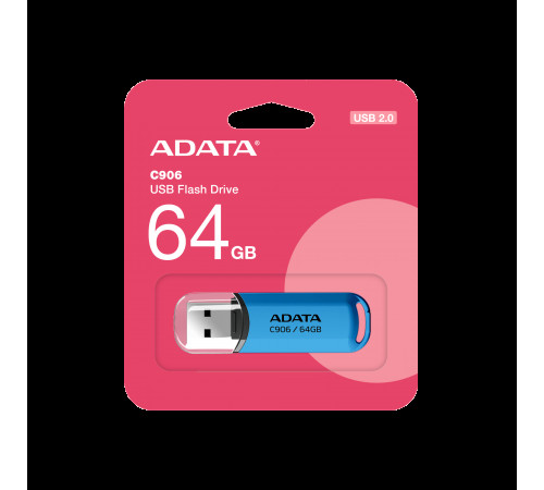 Флеш-накопичувач ADATA USB 2.0 C906 64Gb Water Blue (AC906-64G-RWB)