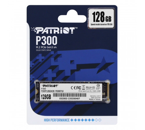 Накопичувач SSD M.2 Patriot P300 128GB NVMe 2280 PCIe 3.0 3D TLC (P300P128GM28)