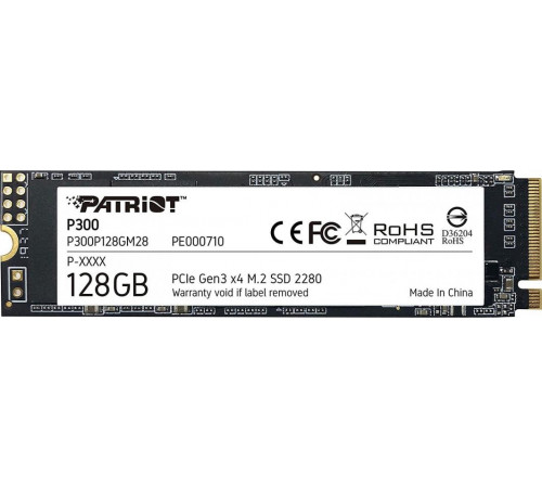 Накопичувач SSD M.2 Patriot P300 128GB NVMe 2280 PCIe 3.0 3D TLC (P300P128GM28)