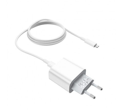 Мережевий зарядний пристрій з кабелем HOCO C76A Plus Speed source PD20W charger set(C to iP) White (6931474746924)