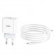 Мережевий зарядний пристрій з кабелем HOCO C76A Plus Speed source PD20W charger set(C to iP) White (6931474746924)