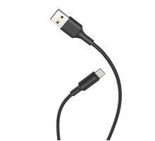 Кабель HOCO X25 USB to Type-C 2A, 1m, PVC, PVC connectors, Black (6957531080145)