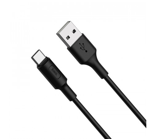 Кабель HOCO X25 USB to Type-C 2A, 1m, PVC, PVC connectors, Black (6957531080145)