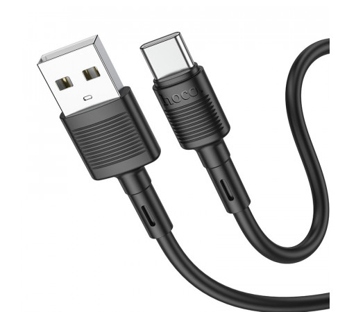 Кабель HOCO X83 USB to Type-C 3A, 1m, PVC, PVC connectors, Black (6931474770905)