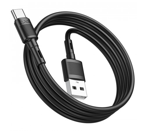 Кабель HOCO X83 USB to Type-C 3A, 1m, PVC, PVC connectors, Black (6931474770905)