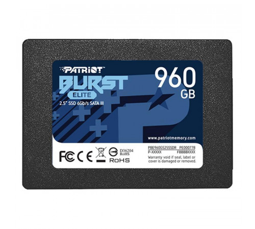 Накопичувач SSD Patriot Burst Elite 960GB 2.5" 7mm SATAIII TLC 3D (PBE960GS25SSDR)