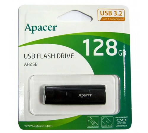 Флеш-накопичувач Apacer USB 3.2 Gen 1 AH25B 128Gb Black (AP128GAH25BB-1)