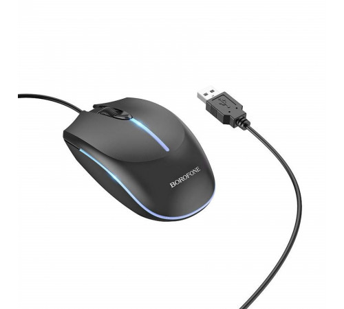 Миша BOROFONE BG10 Soaring game luminous wired mouse Black (6941991102745)