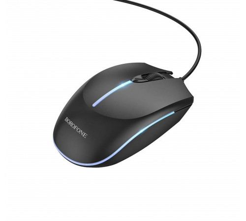 Миша BOROFONE BG10 Soaring game luminous wired mouse Black (6941991102745)