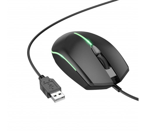 Миша BOROFONE BG10 Soaring game luminous wired mouse Black (6941991102745)