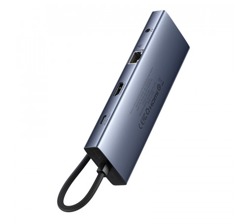 USB-хаб Baseus UltraJoy Series 10-Port HUB Docking Station Space Grey（Type-C to HDMI4K@60Hz*1+VGA*1+USB 3.0*3+PD*1+RJ45*1+SD/TF*1+3.5mm*1） (B0005280C811-00)