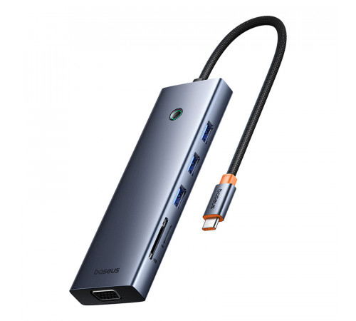 USB-хаб Baseus UltraJoy Series 10-Port HUB Docking Station Space Grey（Type-C to HDMI4K@60Hz*1+VGA*1+USB 3.0*3+PD*1+RJ45*1+SD/TF*1+3.5mm*1） (B0005280C811-00)