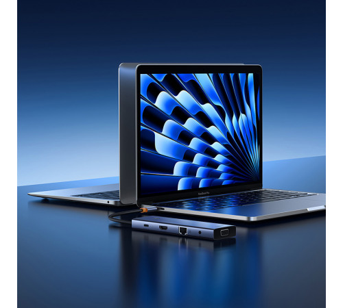 USB-хаб Baseus UltraJoy Series 10-Port HUB Docking Station Space Grey（Type-C to HDMI4K@60Hz*1+VGA*1+USB 3.0*3+PD*1+RJ45*1+SD/TF*1+3.5mm*1） (B0005280C811-00)