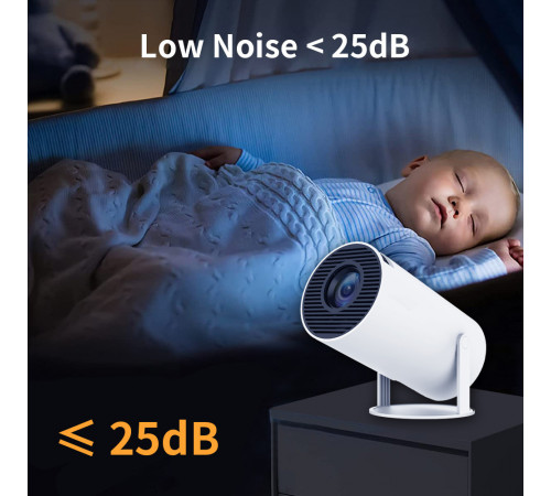 Проектор HY300 (Android 12, 120 lumen, Bluetooth+WiFi, 1280*720P)
