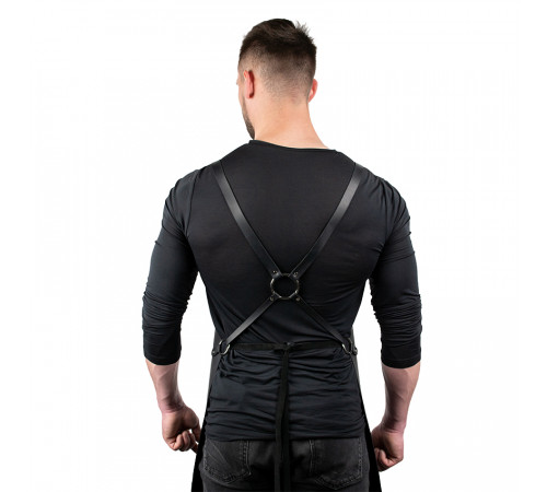 Шкіряний фартух Daddy Smoke чорний