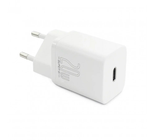 Мережевий зарядний пристрій з кабелем Baseus Super Si 1C 20W With Simple Wisdom Data Cable Type-C/iP 1m White (TZCCSUP-B02)