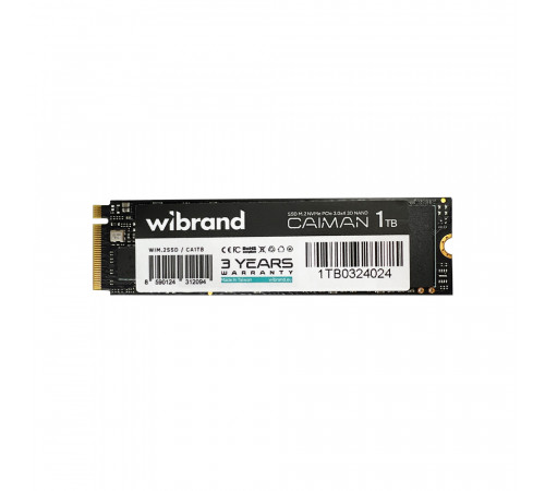 Накопичувач SSD M.2 Wibrand Caiman 1TB NVMe 2280 PCIe 3.0 3D NAND (WIM.2SSD/CA1TB)