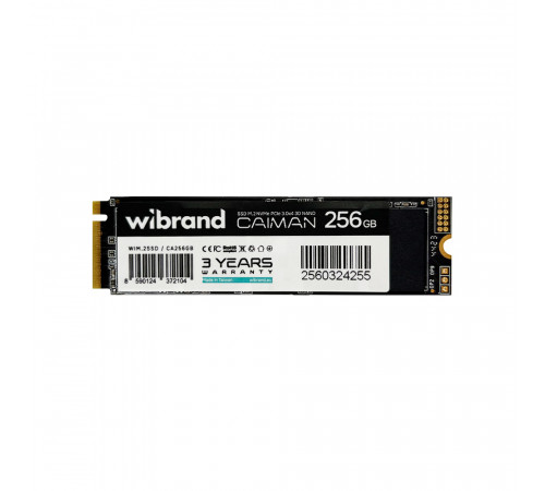 Накопичувач SSD M.2 Wibrand Caiman 256GB NVMe 2280 PCIe 3.0 3D NAND (WIM.2SSD/CA256GB)