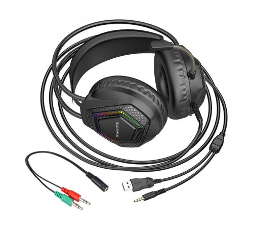 Навушники ігрові BOROFONE BO105 Thunder gaming headphones Black (6974443389227)