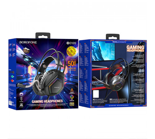Навушники ігрові BOROFONE BO105 Thunder gaming headphones Black (6974443389227)