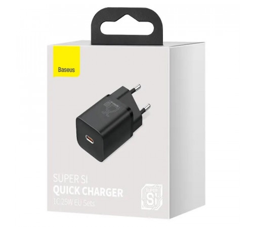 Мережевий зарядний пристрій Baseus Super Si Quick Charger 1C 25W EU Black (CCSP020101)