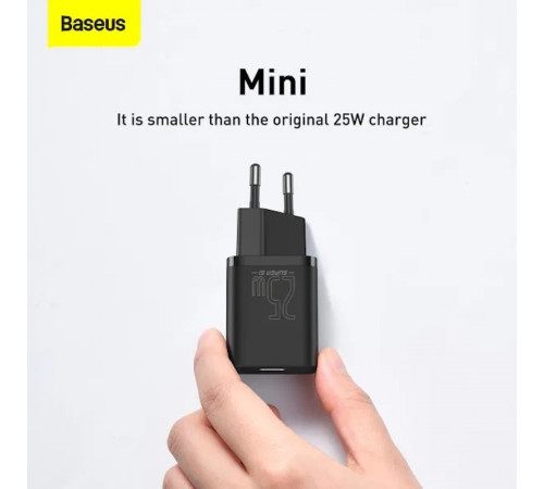 Мережевий зарядний пристрій Baseus Super Si Quick Charger 1C 25W EU Black (CCSP020101)