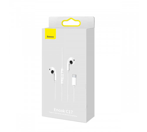 Навушники дротові Baseus Encok C17 (3.5mm) White (NGCR010002)