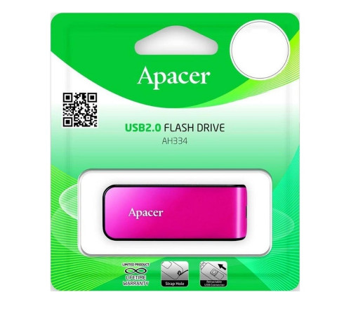 Флеш-накопичувач Apacer USB 2.0 AH334 32Gb Pink (AP32GAH334P-1)