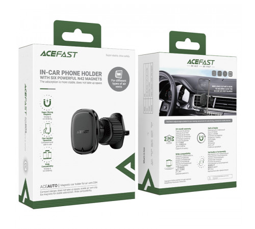 Автотримач для телефона ACEFAST D34 air outlet magnetic car holder Black (6974316282310)
