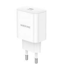 Мережевий зарядний пристрій BOROFONE BA81A single port PD20W charger(EU) White (6941991108181)