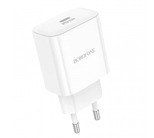Мережевий зарядний пристрій BOROFONE BA81A single port PD20W charger(EU) White (6941991108181)