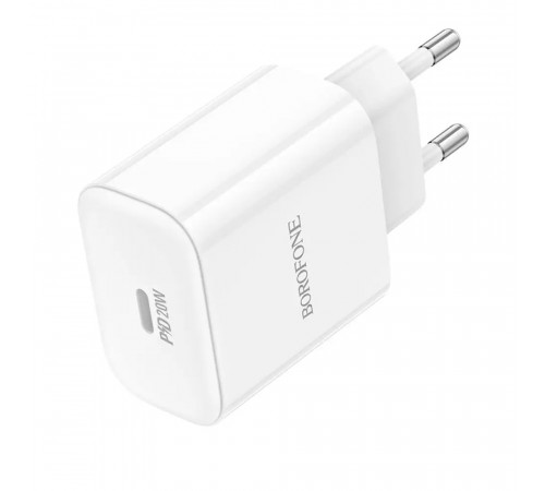 Мережевий зарядний пристрій BOROFONE BA81A single port PD20W charger(EU) White (6941991108181)