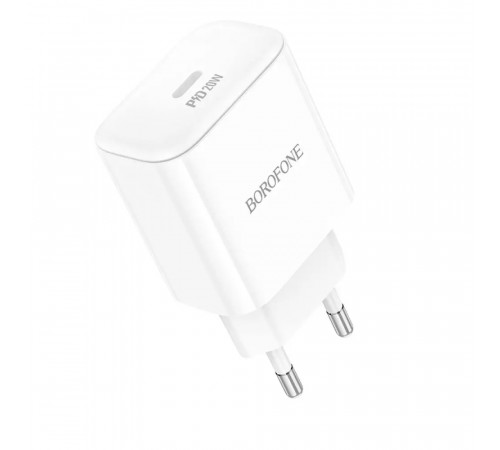 Мережевий зарядний пристрій BOROFONE BA81A single port PD20W charger(EU) White (6941991108181)