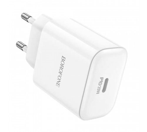 Мережевий зарядний пристрій BOROFONE BA81A single port PD20W charger(EU) White (6941991108181)