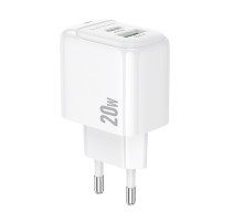 Мережевий зарядний пристрій BOROFONE BAS44A Potential PD20W+QC3.0 charger(EU) White (6941991113840)