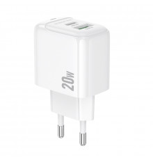 Мережевий зарядний пристрій BOROFONE BAS44A Potential PD20W+QC3.0 charger(EU) White (6941991113840)