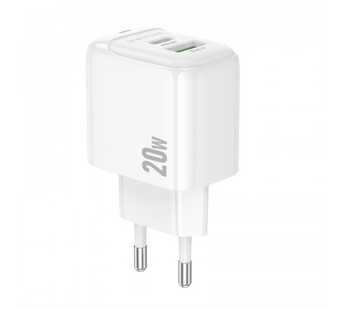 Мережевий зарядний пристрій BOROFONE BAS44A Potential PD20W+QC3.0 charger(EU) White (6941991113840)