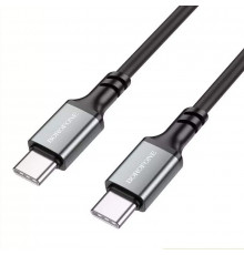 Кабель BOROFONE BX83 Type-C to Type-C Famous 60W silicone charging data cable Black (6974443386448)