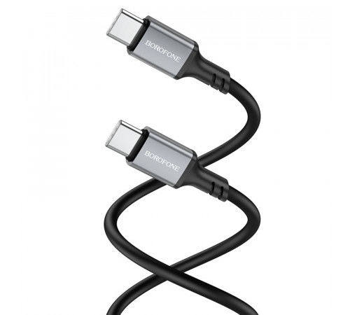 Кабель BOROFONE BX83 Type-C to Type-C Famous 60W silicone charging data cable Black (6974443386448)