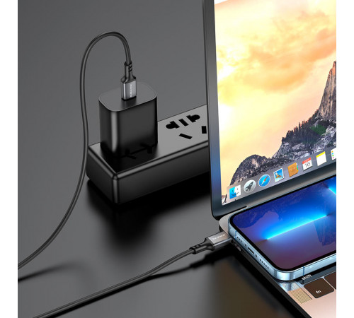 Кабель BOROFONE BX83 Type-C to Type-C Famous 60W silicone charging data cable Black (6974443386448)