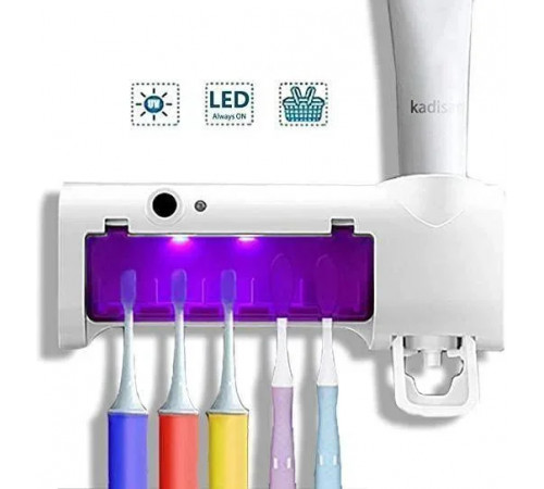 Диспенсер для зубной пасты и щеток авто Multi-function Toothbrush sterilizer JX008 (фиолетовая коробка) (W79) (60 шт/ящ)