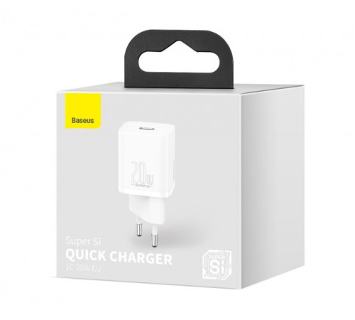 Мережевий зарядний пристрій Baseus Super Si Quick Charger 1C 20W EU White (CCSUP-B02)