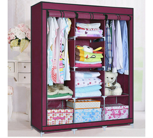 НЕТУ Шкаф тканевый HCX на 3 секции 88130 (130х45х175 см) (ТОЛЬКО КОРИЧНЕВЫЙ) # [403] // [204] // [403] (8 шт/ящ) @