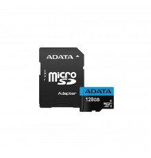 Карта памяти microSDXC (UHS-1) A-DATA Premier 128Gb Class 10 А1 (R-100Mb/s) (adapter SD) (AUSDX128GUICL10A1-RA1)