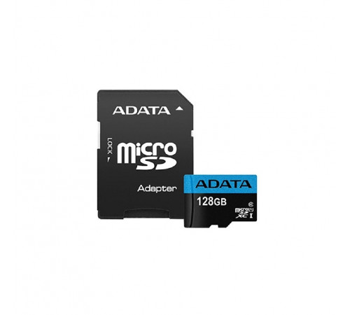 Карта пам'яті microSDXC (UHS-1) A-DATA Premier 128Gb Class 10 А1 (R-100Mb/s)  (adapter SD) (AUSDX128GUICL10A1-RA1)